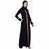 Elegant front open abaya with embroidery work- Navy Blue Elegant front open abaya with embroidery work- Navy Blue
